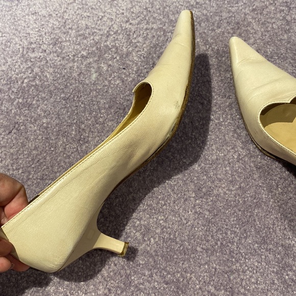Claudio Fracassa kitten heels in cream - Picture 5 of 11